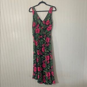 Maeve Pink and Green Floral Maxi Dress